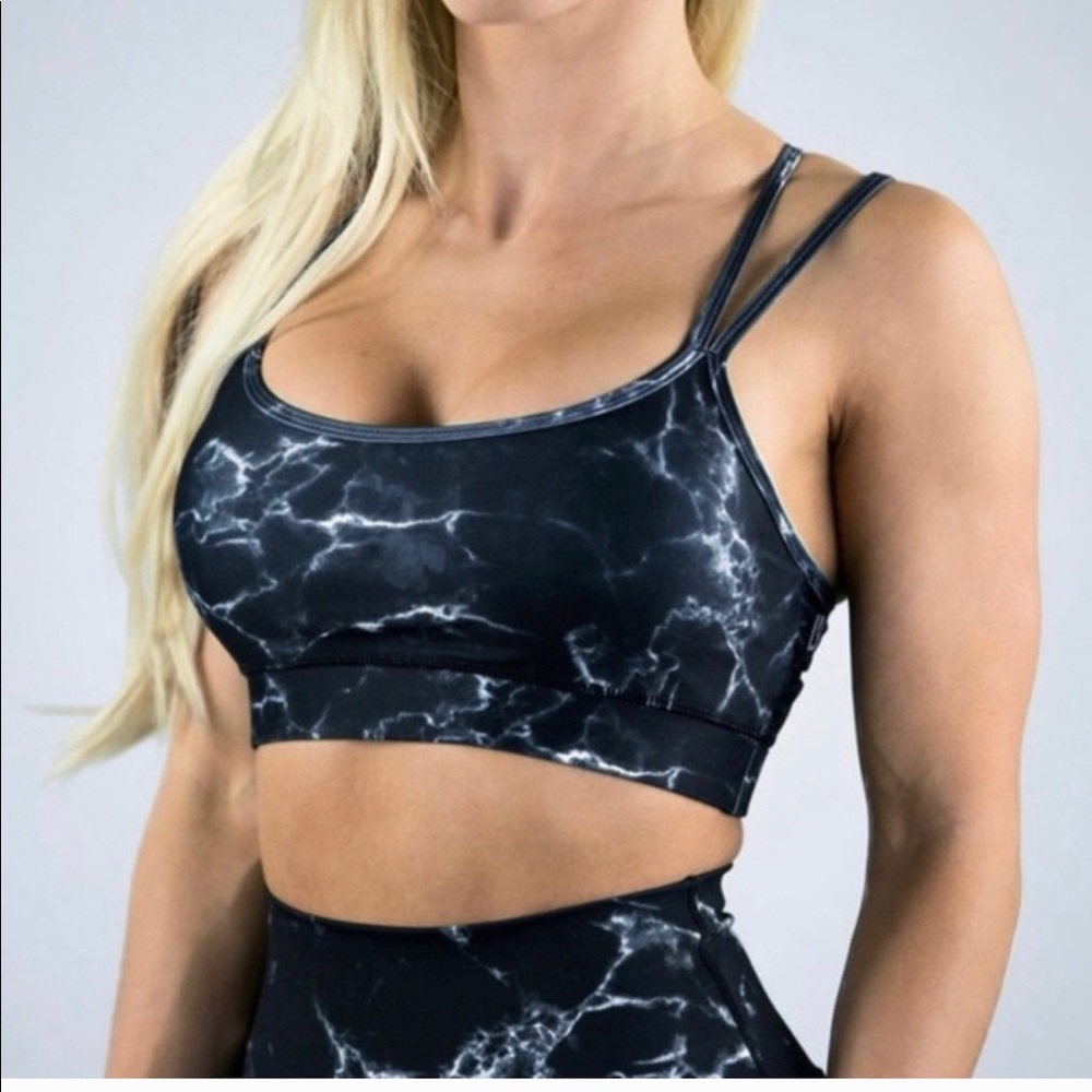 Buffbunny marble mesh sports bra